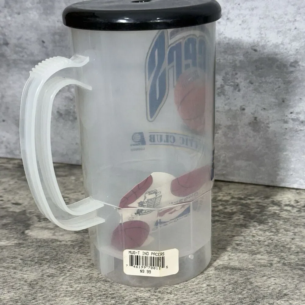 Vintage Indiana Pacer NBA Plastic‎ Travel Mug Cup 90s USA